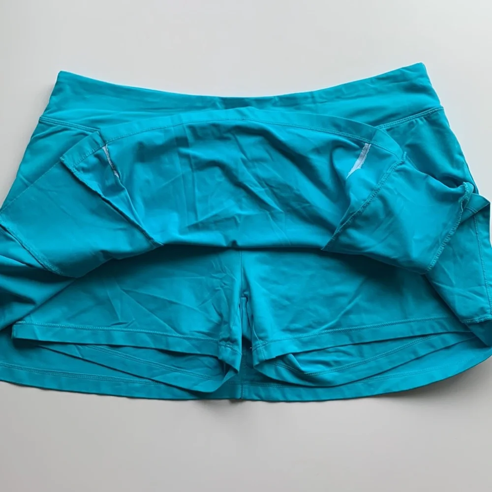Lole Aqua Blue Tennis Pickle ball Skirt with Shorts Size large